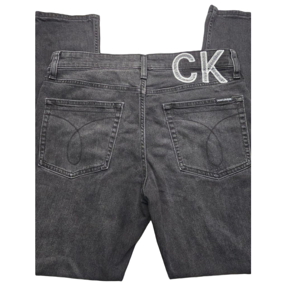 Calvin Klein Jeans Mens Slim Fit Distressed Black Denim 32x30 Ripped Dark Wash - Picture 3 of 16